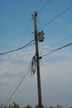 View of a pole with unstrung fiber